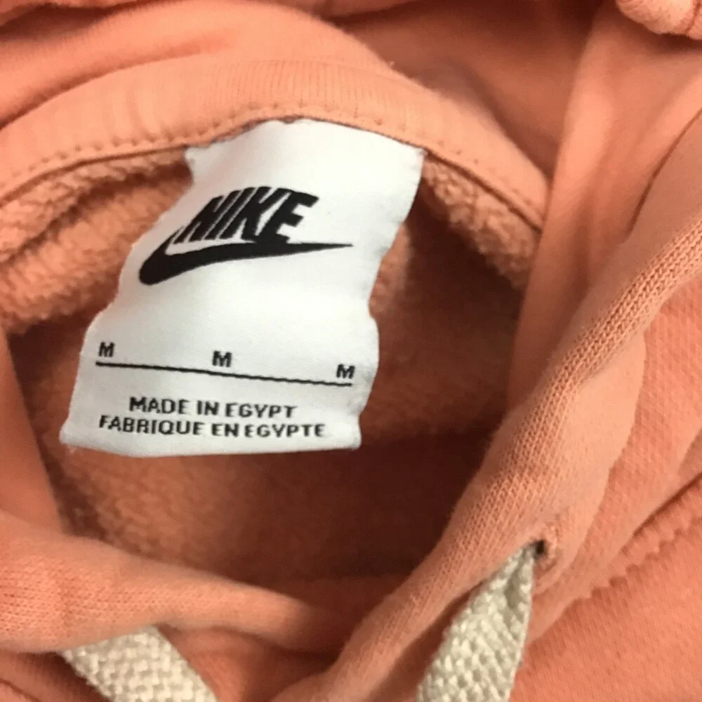 Nike Hoodie Men Medium Coral Graphic Club Fleece Essential Pullover Sweatshirt M